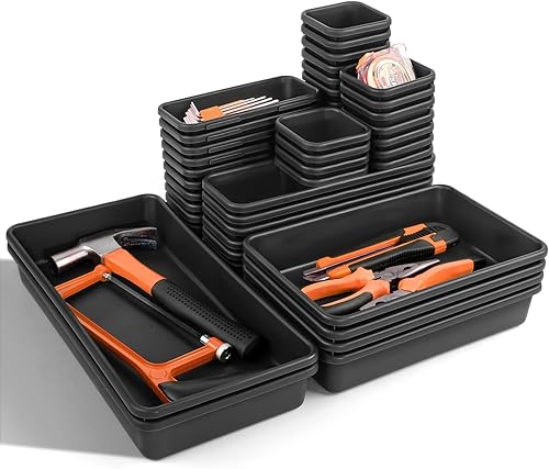 Miniatura 8 de 48 piezas5 tamañosOrganizador de caja de herramientas, cajón organizador de herramientas, bandeja divisora, almacenamiento de herramientas y