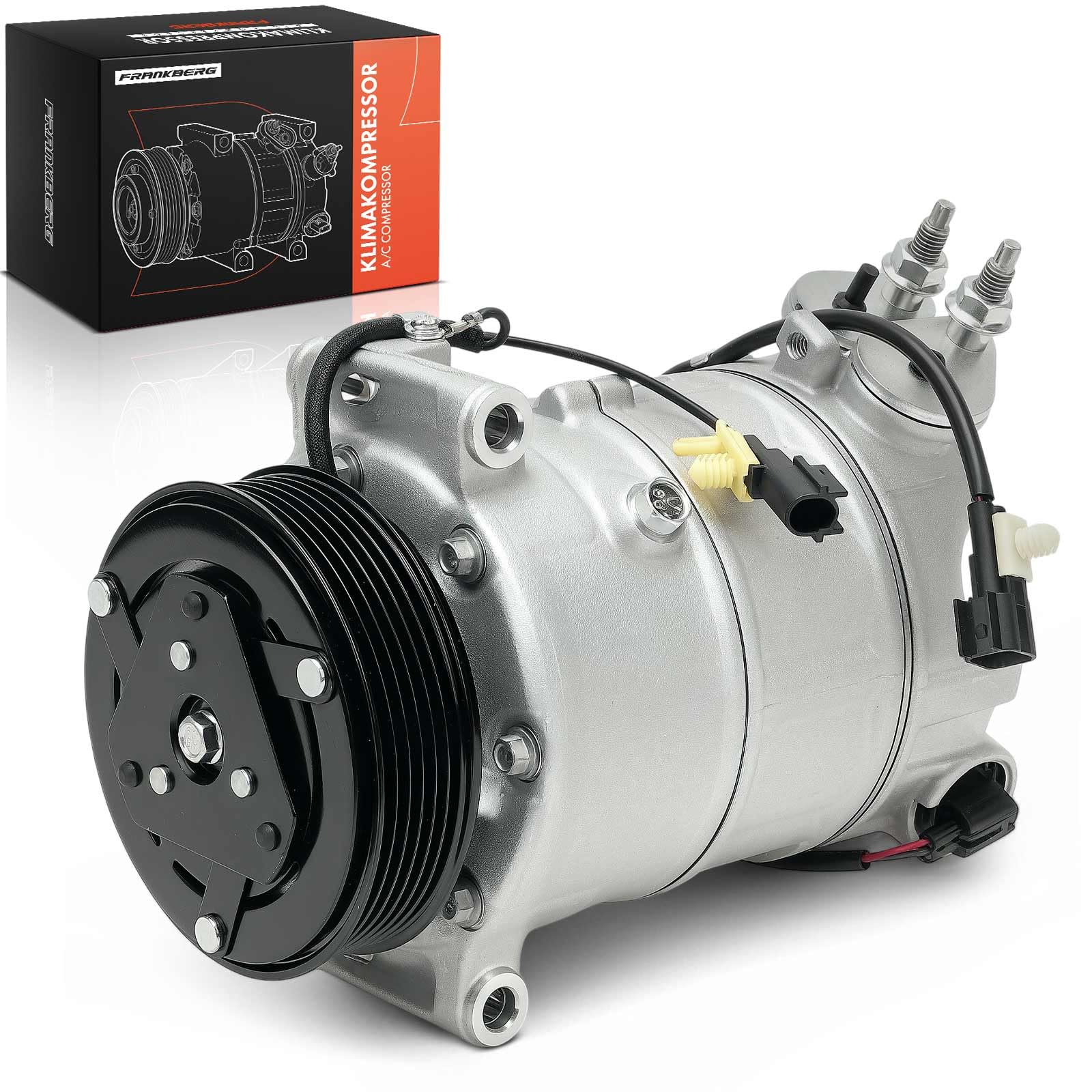 Frankberg Compresor de aire acondicionado con embrague Compatible con Rang.e Rove.r IV L405 Rang.e Rove.r Sport L494 Rang.e Rove.r Velar L560 Discovery V L462 XF X260incl. aceite premezclado