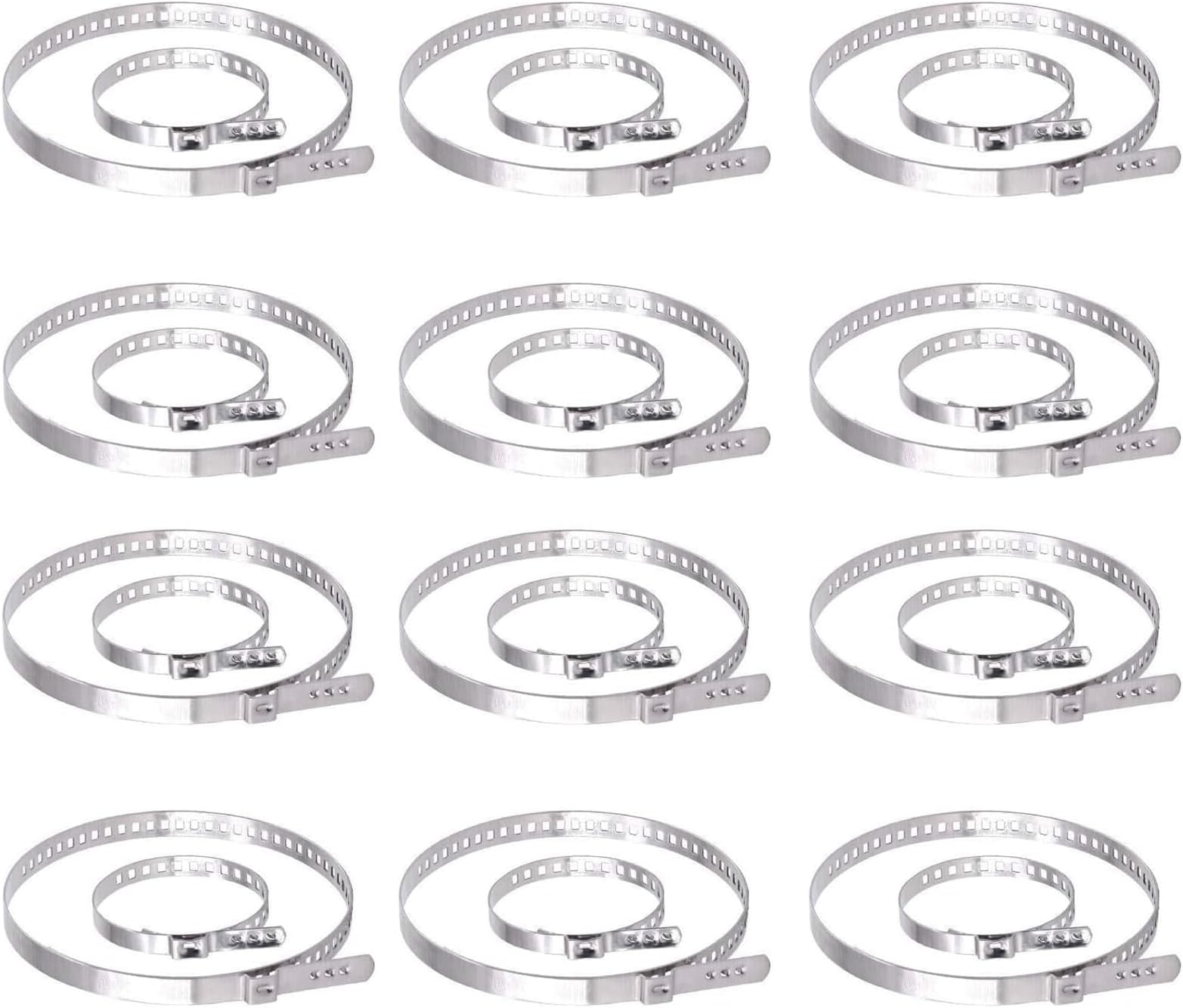 Twilight Garage 24PCS CV Boot Clamp Assortment Kit, Universal 12 Pcs Small & 12 Pcs Large Stainless Steel Adjustable Stainless Steel Drive Shaft Joint Boot Crimp Clamp for Most Cars