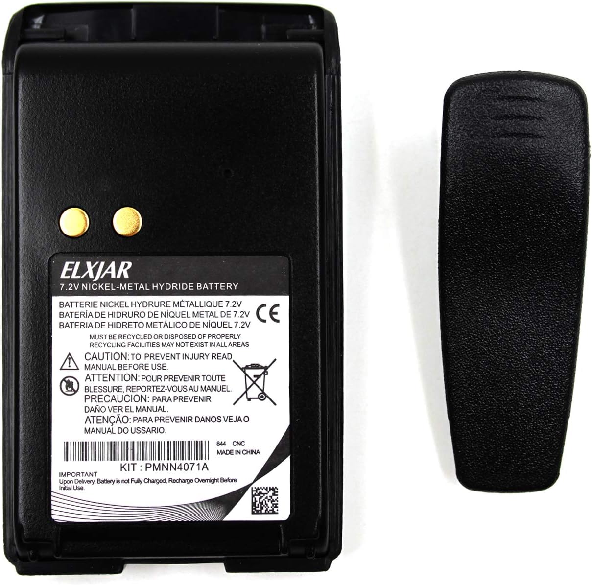 (2-Pack) 7.2V Ni-MH Replacement Battery for Motorola Radios MagOne BPR40 A8 PMNN4071 PMNN4071A PMNN4071AR Walkie Talkies with Belt Clip : Electronics