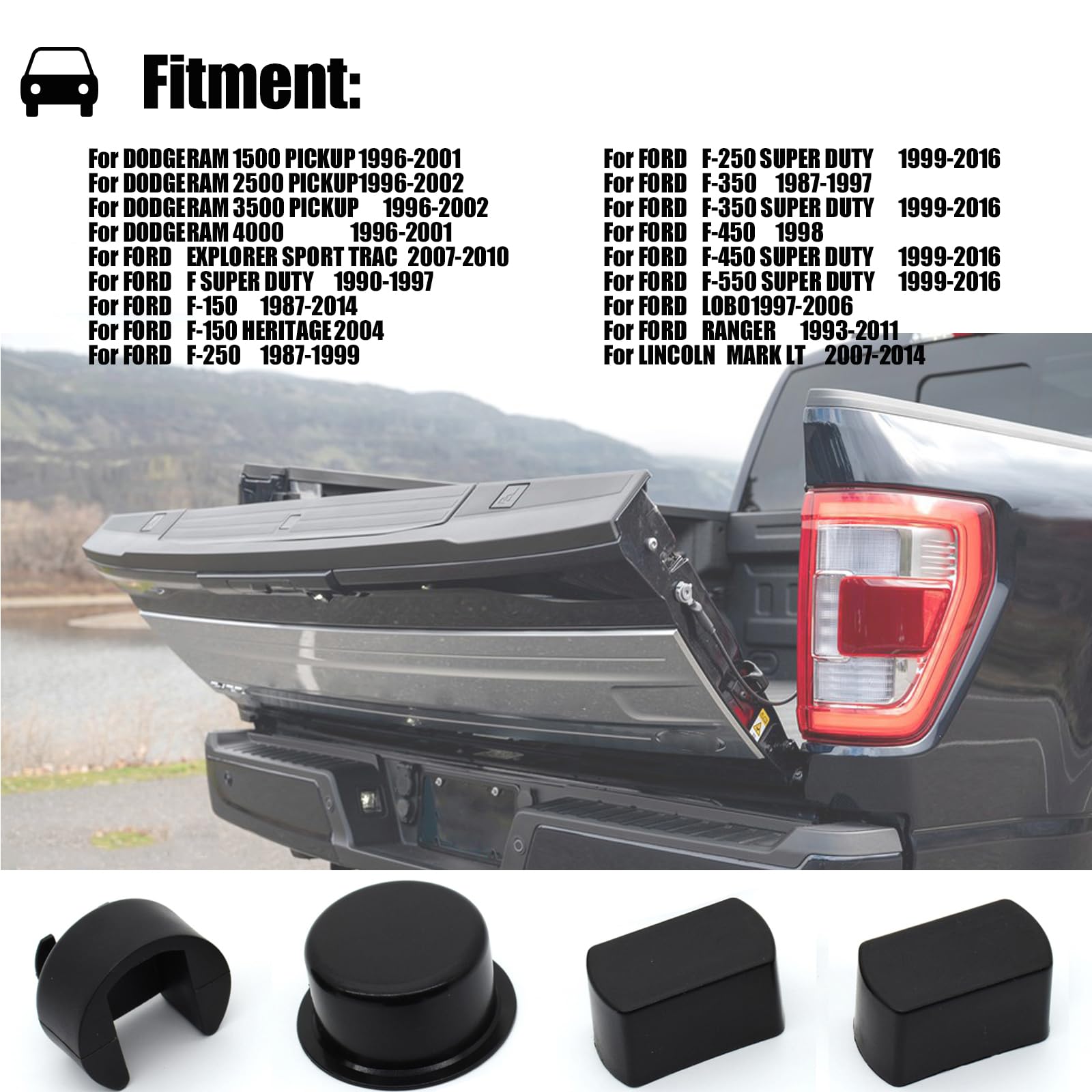 TAILGATE CABLE &amp;Hinge Bushing Insert Kit For DODGE RAM 1500 RAM 2500 3500 PICKUP