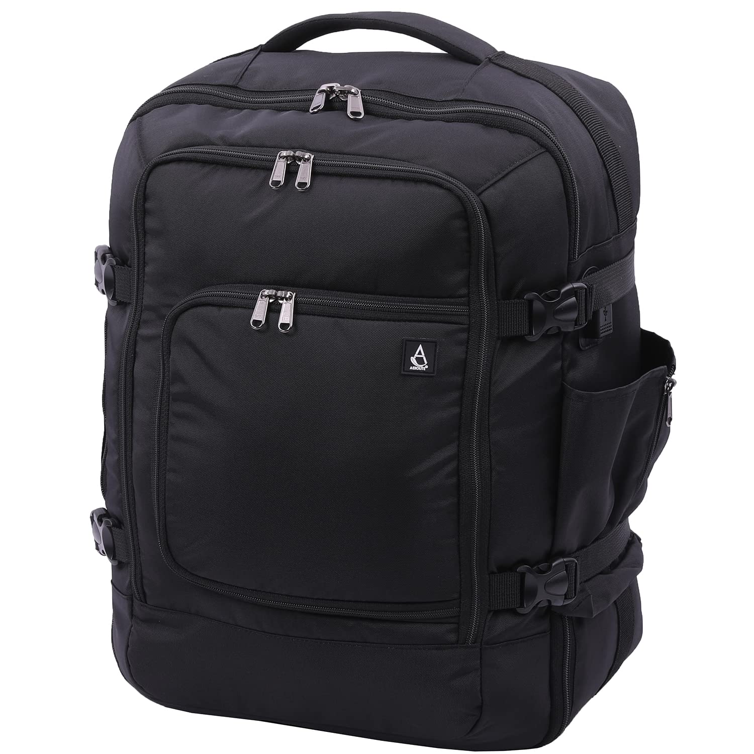 40x30x20cm Ryanair & Wizz Air Max Size Lightweight Under Seat Carry On Cabin Hand Luggage Flight Travel Backpack Bag 40x30x20 with YKK Zippers Also Approved for Easyjet Eurowings & More Black