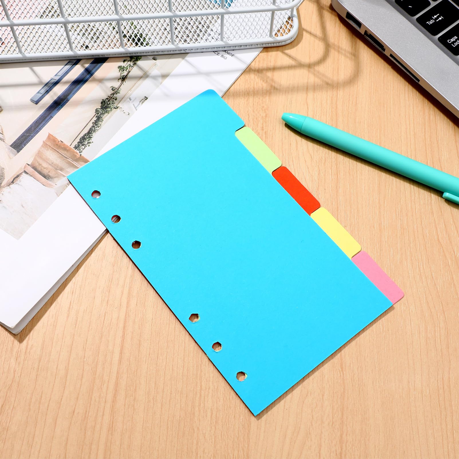 Gadpiparty 60 Sätze Trennblätter Set Teilig für Ringordner Bunte Papier Einsätze für Notizbücher Schule und Bürobedarf pro Set Stabile Zufällige Farbe