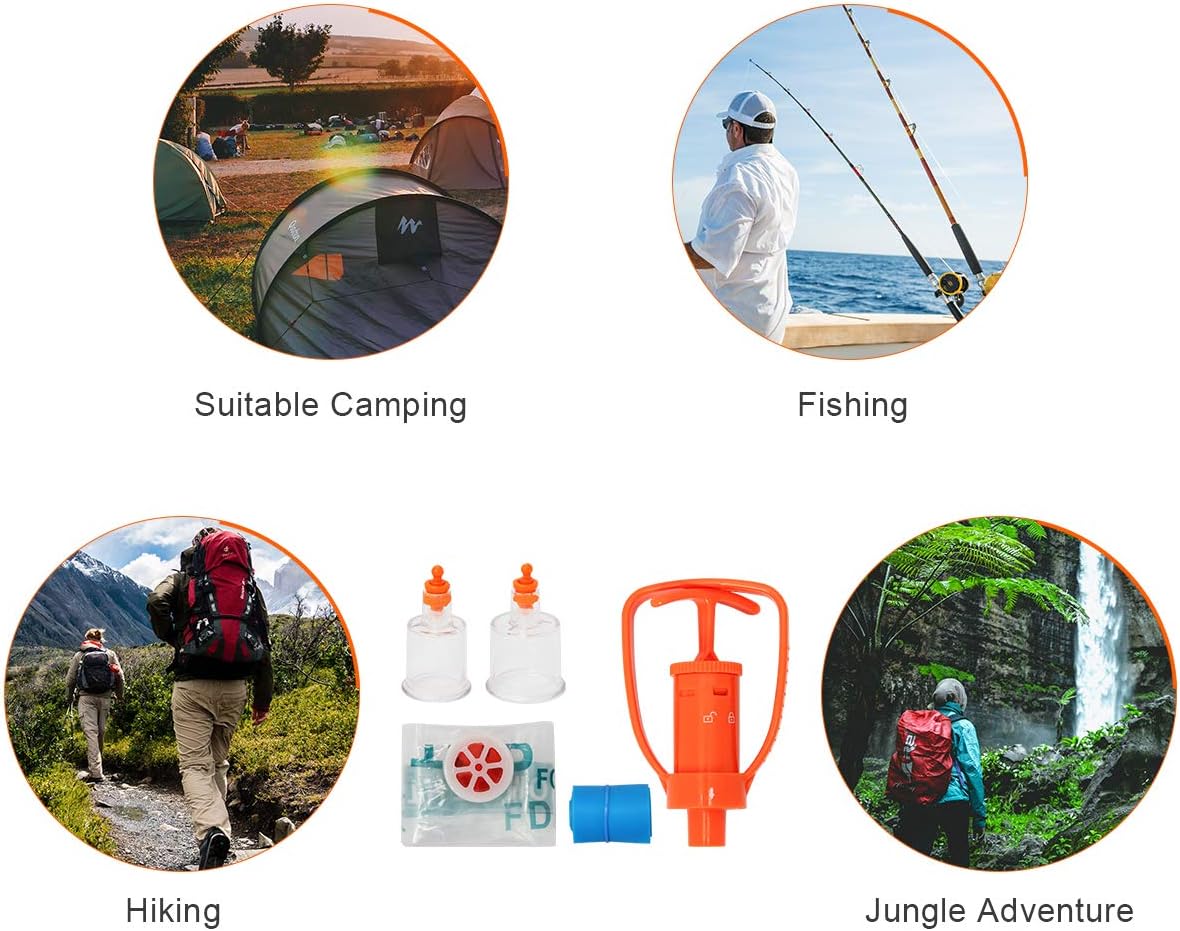Ahier Venom Extractor, Snake Bite Kit, Camping, Hiking and Backpacking First Aid Supplies, Bite Extractor Kit, Equipped with Cardiopulmonary Resuscitation Mask : Sports & Outdoors