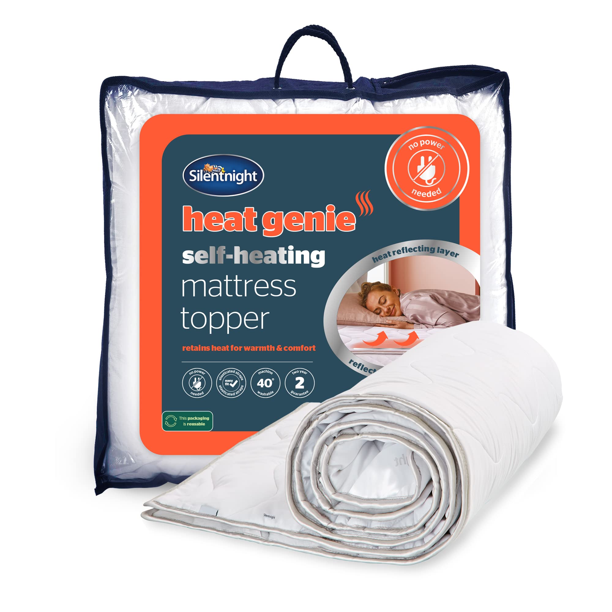 Silentnight Self Heating Single Mattress Topper - Warm Cosy Mattress Pad  Topper Featuring Heat Reflecting Foil and Thermal Lining to Retain Heat -  Single : Amazon.co.uk: Home u0026 Kitchen