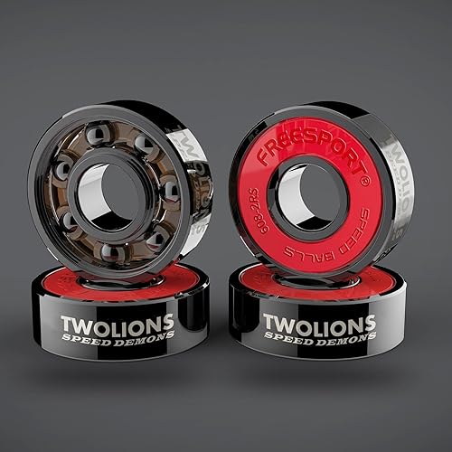 Miniatura 2 de TwoLions High Rev 608RS - Rodamientos híbridos de cerámica negra para patín en línea, monopatín o scooter (paquete de 8)