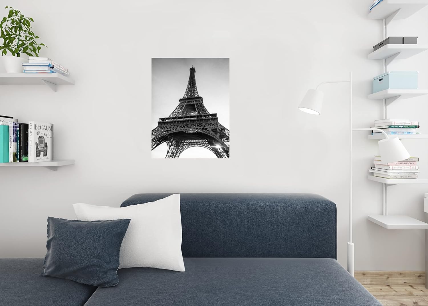 Eiffel Tower Paris France in Black and White Photo Photograph Cool Wall Art Print Poster 24x36