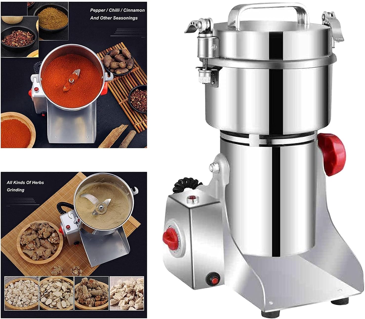 Stainless Steel Electric Coffee Grinder Machine Grain Spices Mill Medicine Wheat Flour Mixer Dry Food Grinder for Home Office