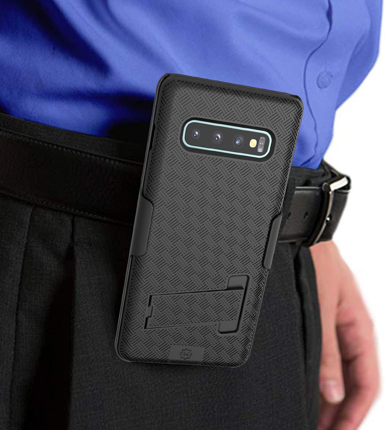 WixGear Shell Holster Combo Case for Samsung Galaxy S10 Plus Holster with Stand and Belt Clip (for S10 Plus Only)