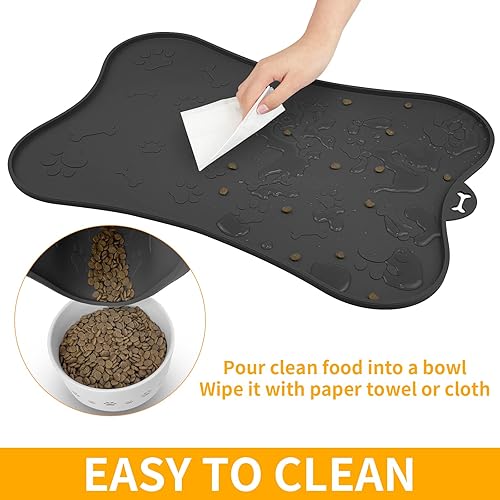 Miniatura 6 de Mantel individual para mascotas para perros y gatos, tapete para evitar el desbordamiento de alimentos y agua, adecuado para mascotas pequeñas,