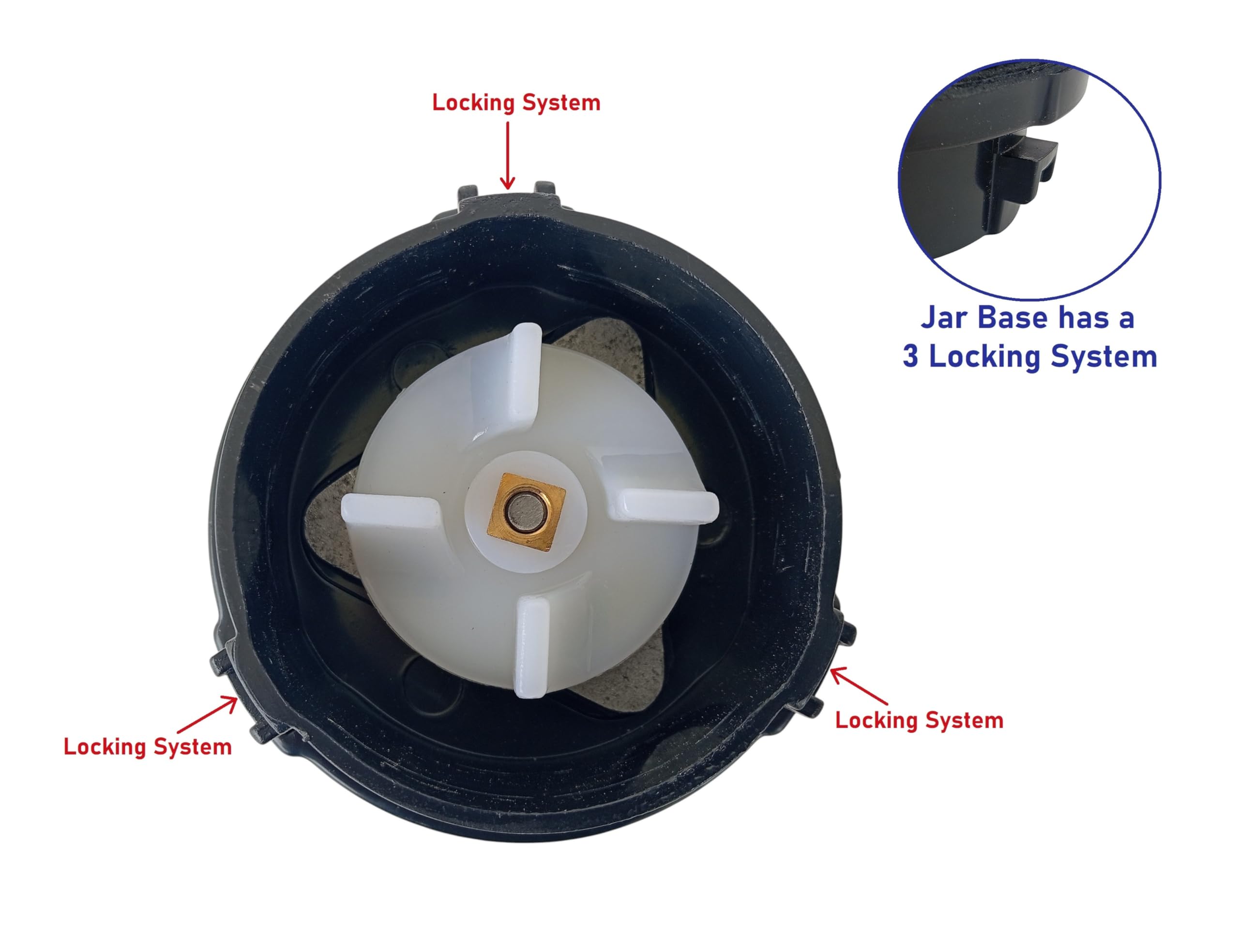 AJS spares- Chutney Jar with 3(Tri) Lock Base for PHILIPS Mixer Grinder Models "HL7510, HL7756/00, HL7707/00, HL7701/00, HL7555, HL7699/00, HL7511, HL7750" | Replacement Parts & Accessories — Amazon image 2