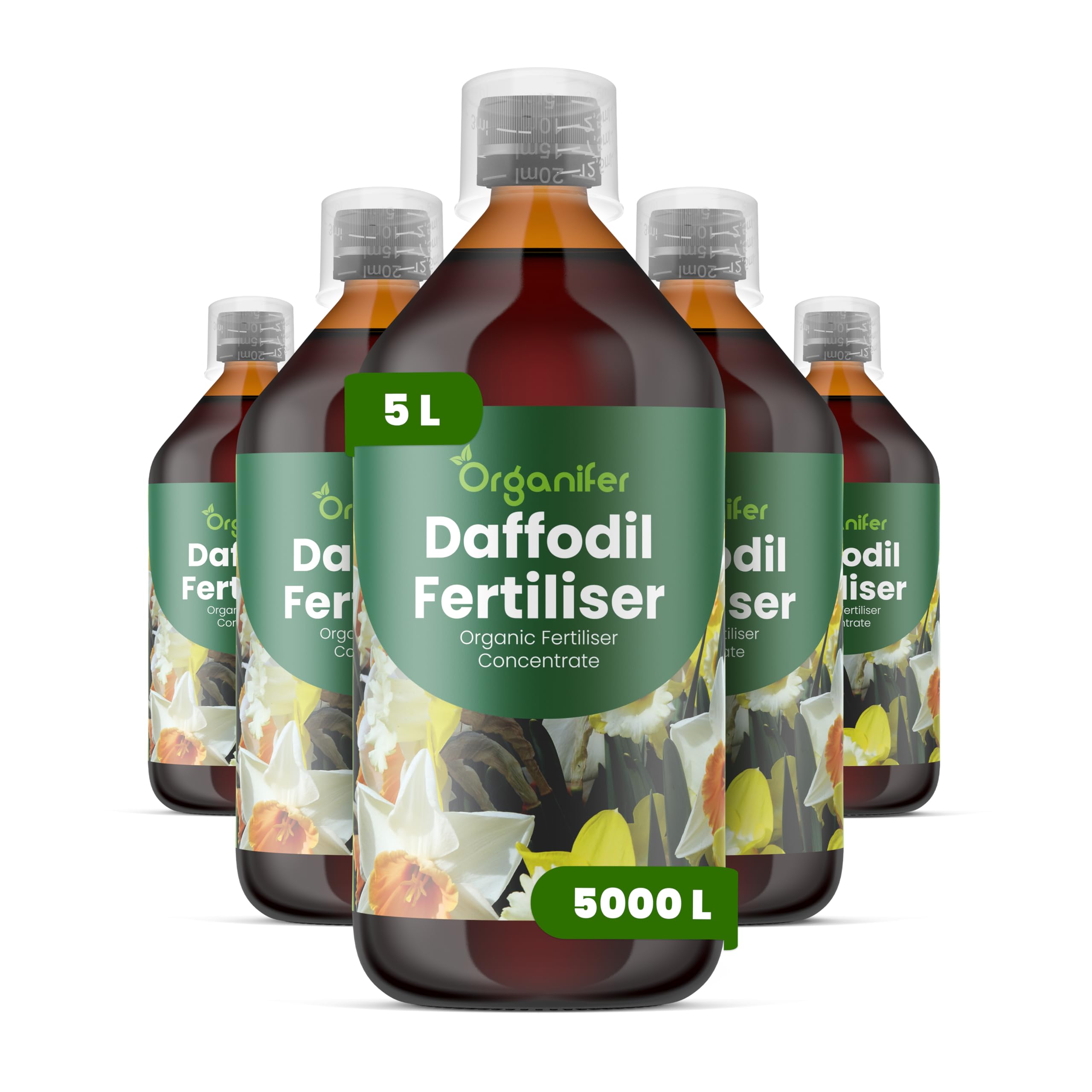Fertilizante Líquido - 5x1L - Para Narciso - NPK 3-4-3 | Flores Largas Y Plantas Fuertes - Organifer