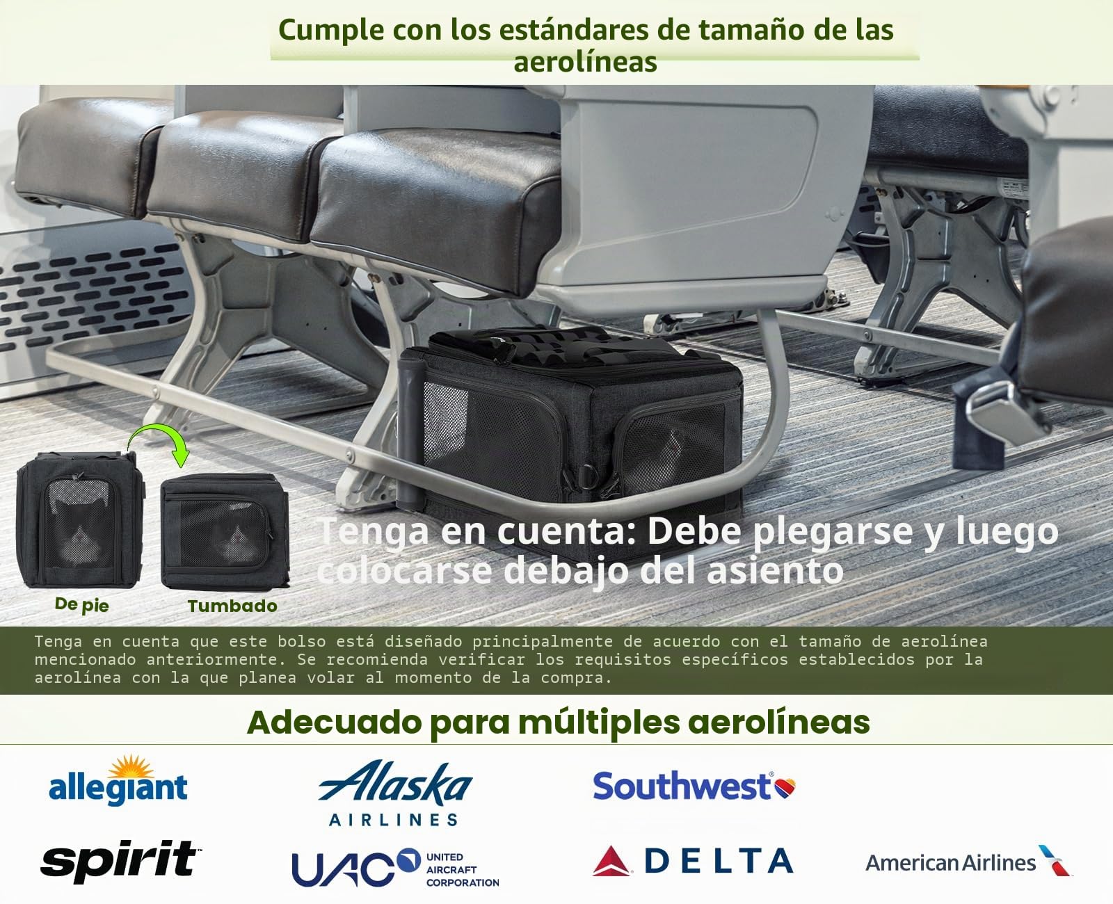 Pecute Transportín para Gatos Extensible, Aprobado por Aerolíneas, Bolso Suave Transpirable hasta 5kg/12lbs, Plegable para Viajes, Aire Libre y Camping, Gris Oscuro