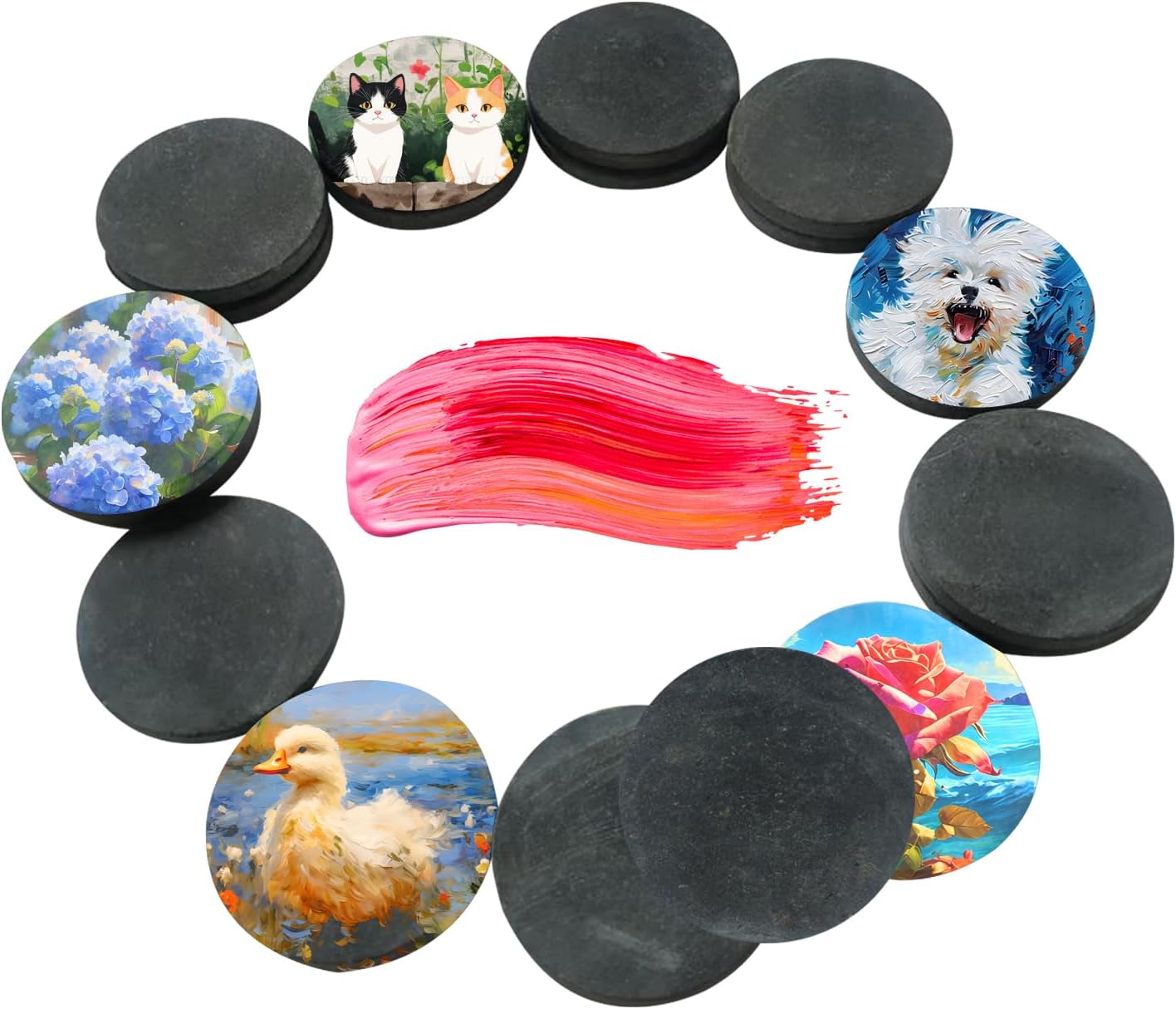 30 pcs Stone Painting, Flat Round Stones for Stone Painting, Selected Round Smooth Stones, DIY Painting, Flat Painting, Gray Round Stones