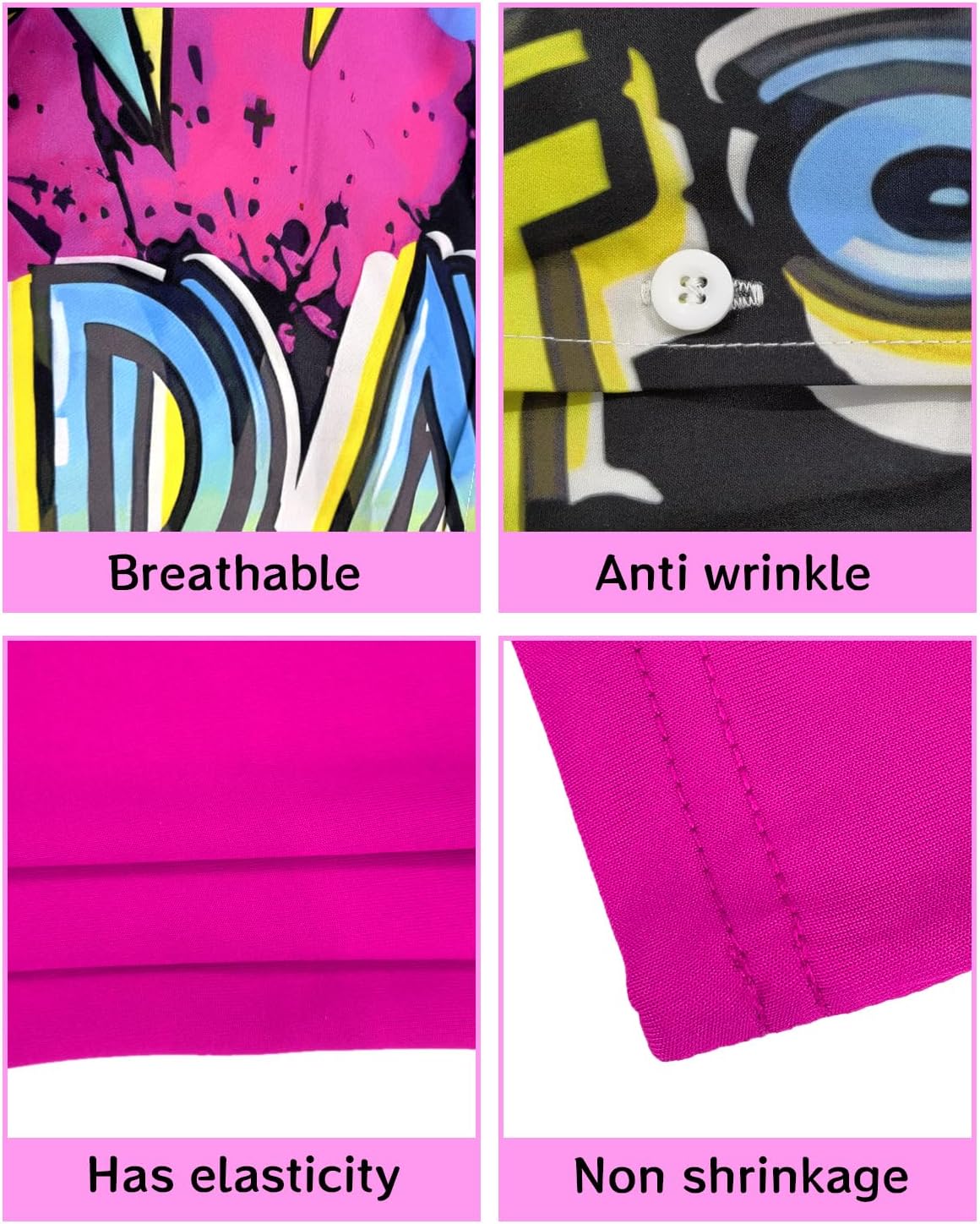 Verceco 80s 90s Outfits for Women Unisex Hip Hop Women Costume Accessory Sets Retro 90s Themed Party Outfits 7PC - Image 8