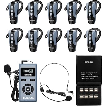 Retekess TT106S Wireless Tour Guide System EarHook Receiver System 1-10