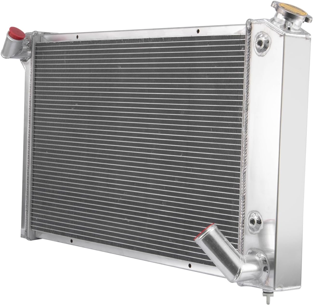 4 Core Radiator Compatible with 1969-1972 Chevy Corvette Small Block Base 5.7L 350 V8 Aluminum Cooling Radiators 69 70 71 72