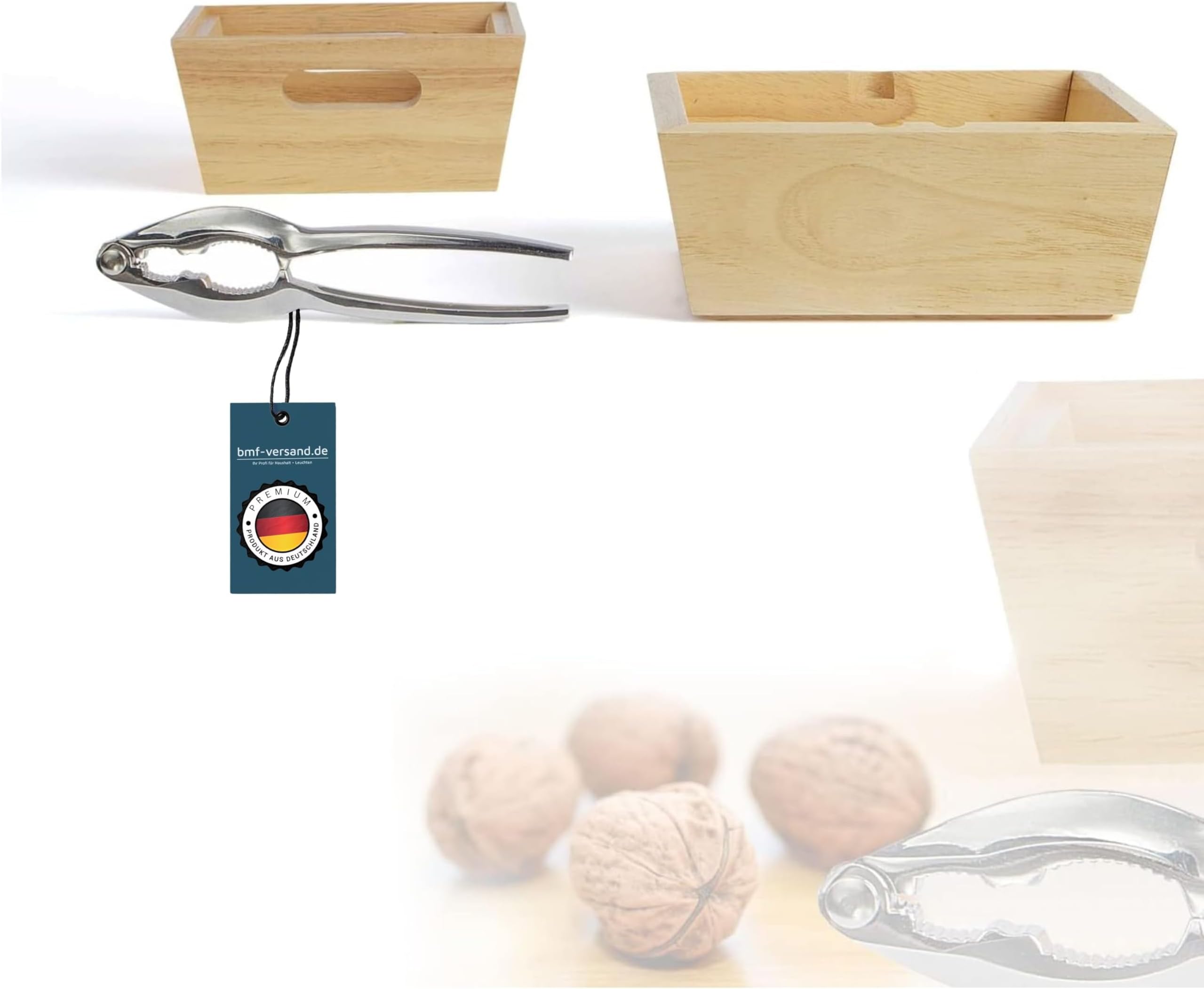 high quality nutcracker set, wooden, bamboo, nut bowl set of 2 wooden bowls, 2 nut bowls (stainless steel nut cracker, nut cracker tray set, stackable bowl, bowl for nuts)