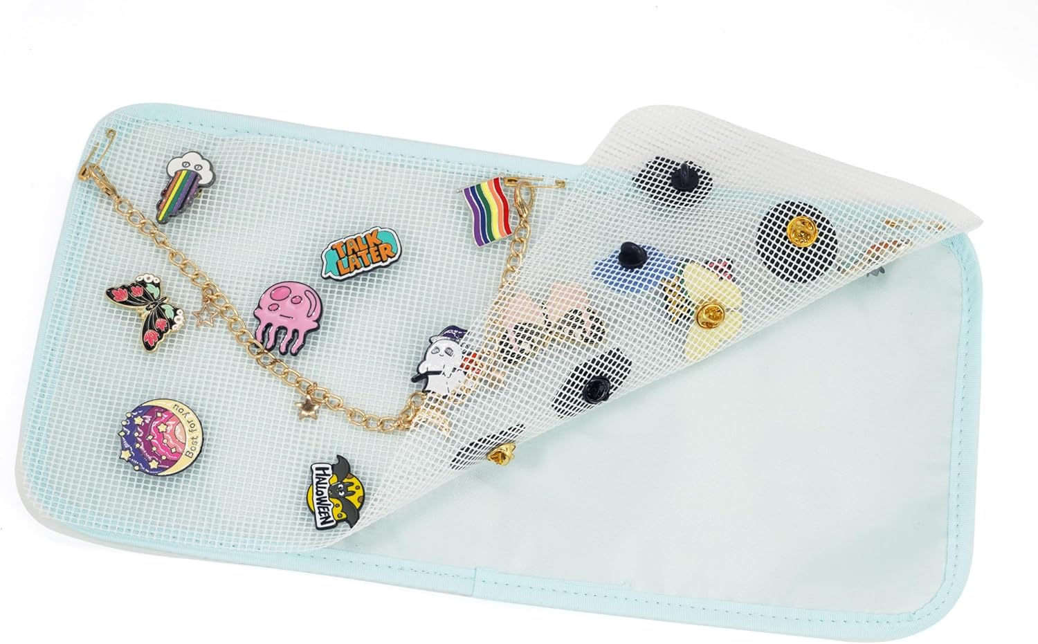 Ita Purse Crossbody Japanese Shoulder Bag Messenger Pin Display with Insert Pompom Cute Kawaii - Image 3