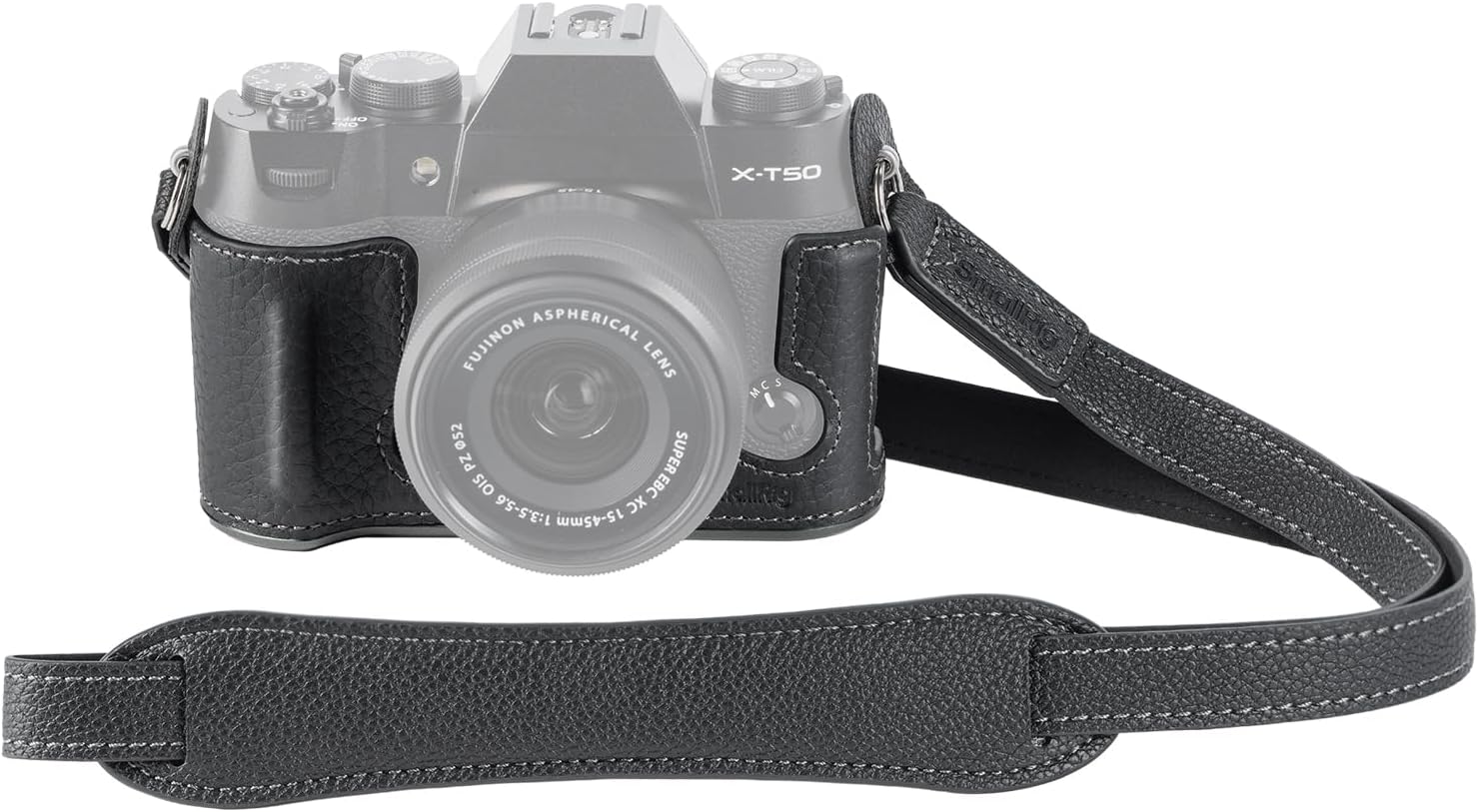 SmallRigX-T50 Half Leather Case Kit with Shoulder Strap, Retro Style Leather Camera Half Case with Aluminum Alloy Frame for FUJIFILM X-T50 (Black) - 4709