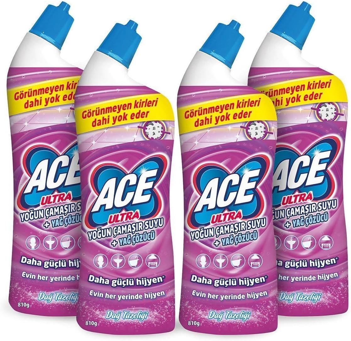 Ace Ultra Yoğun Kıvamlı Çamaşır Suyu Okaliptus 810 Gram X 4 Adet