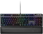ASUS Membrane Gaming Keyboard for PC - TUF K1 | Programmable, Onboard Memory | Dedicated Volume Knob, Aura Sync RGB & Side Lighting | Detachable Wrist Rest | Spill-Resistant | Highly Durable | Black