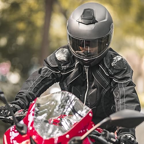 Miniatura 8 de ILM - Casco modular de cara completa para motocicleta de adulto con visera doble abatible, aprobado por el DOT, Modelo 159 (Gris, X-Grande)