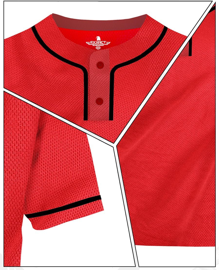Exxact Sports Two Button Blank Baseball Jersey for Men & Women