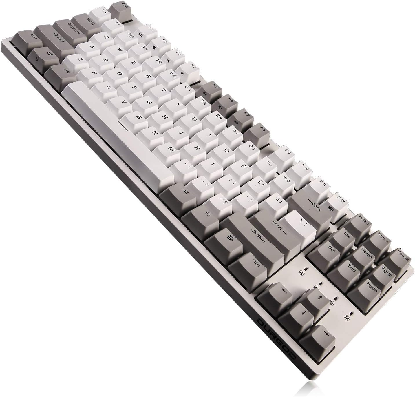 Taurus K320 TKL Mechanical Gaming Keyboard - 87 Keys - Double Shot PBT - NKRO - USB Type C (Cherry Silent Red, White)