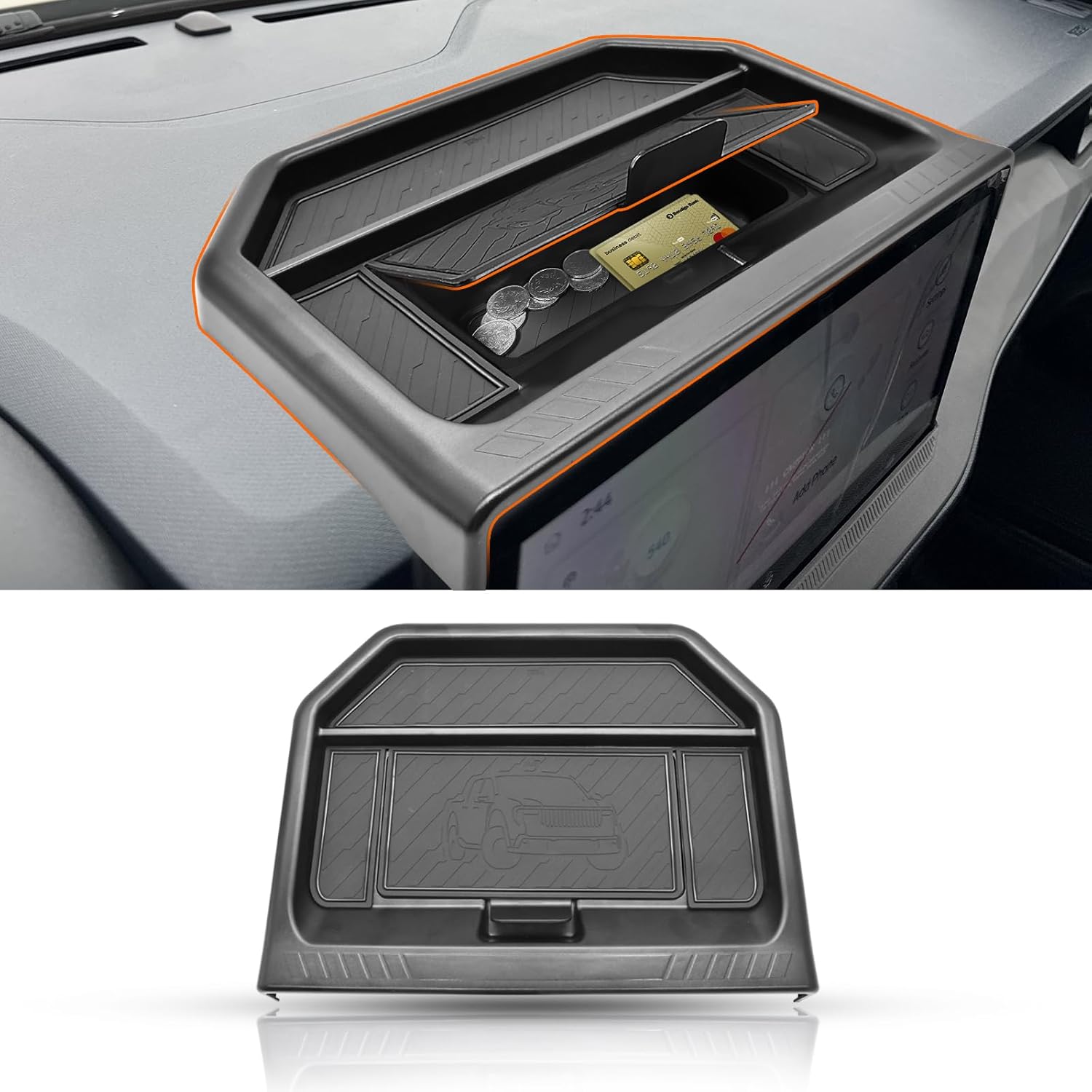 Dashboard Storage Organizer for Ford Maverick 2025 2026 Center Console Insert Tray with Magnetic Lid Hidden Panel Secret Compartment(Not fit 2022-2024 Maverick)