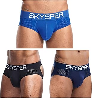 SKYSPERMen's Jockstrap Breathable Mesh 2pcs 3pcs 4pcs Jock Strap Male Underwear, Athletic Supporters for Men