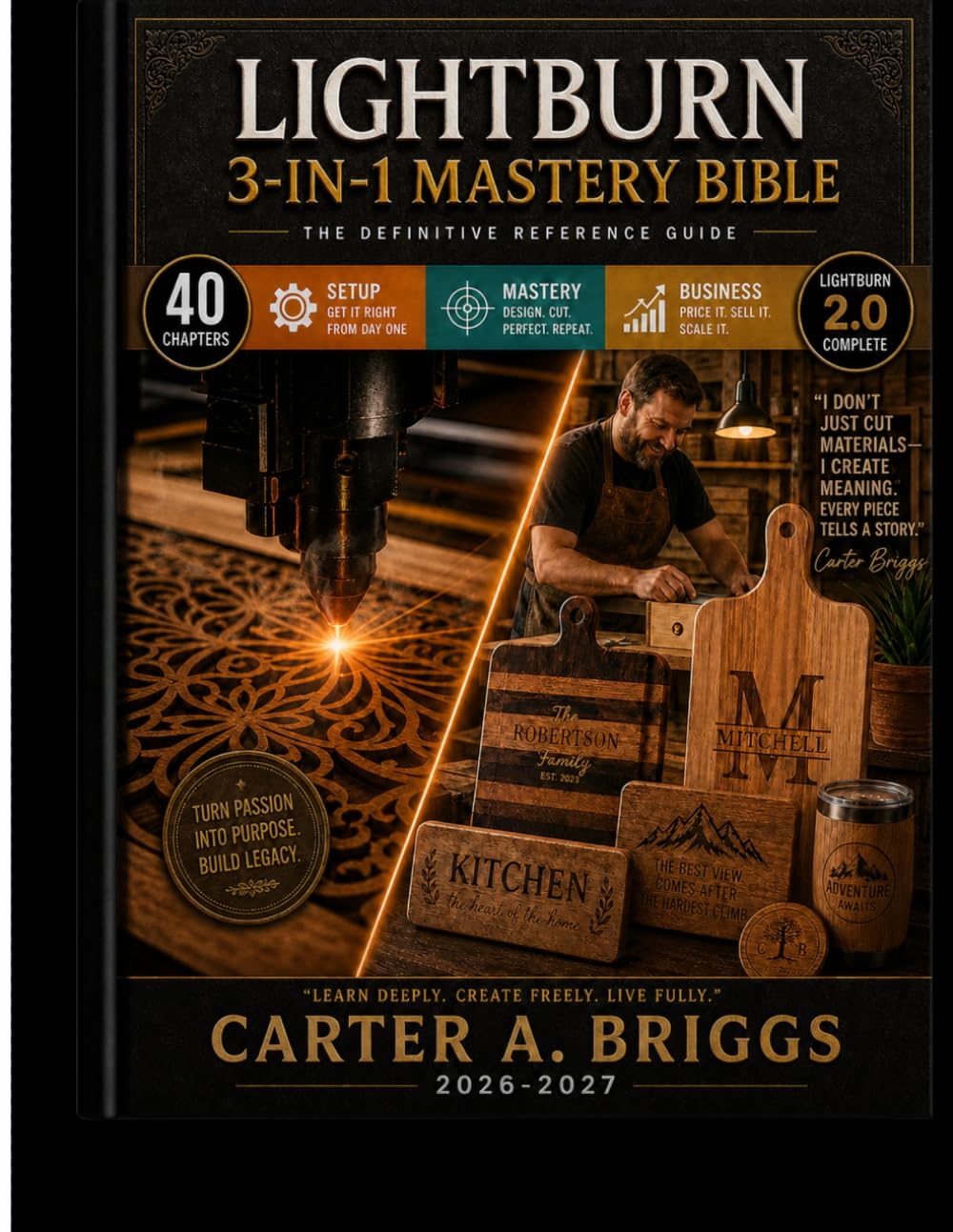 THE LIGHTBURN 3-IN-1 MASTERY BIBLE 2026: Complete Software Setup & Interface Mastery | Professional Laser Cutting & Engraving Projects Bible | Business, Advanced Techniques & Expert Workflows