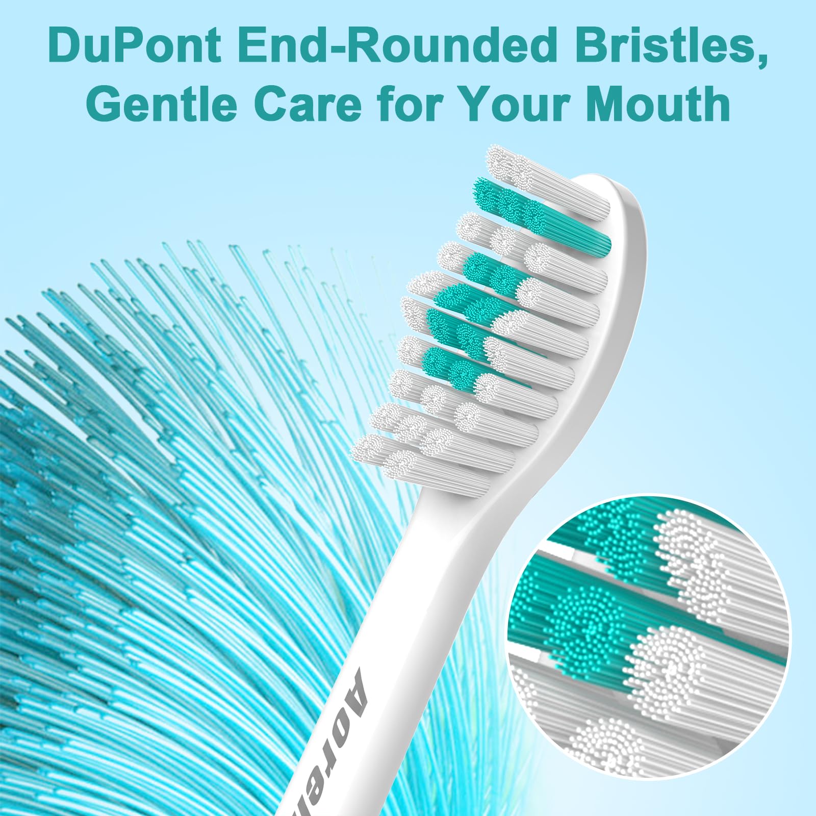 Aoremon Cabezales de repuesto para cepillo de dientes compatibles con Philips Sonicare E-Series, paquete de 6 cabezales de cepillo de repuesto vienen con tapas