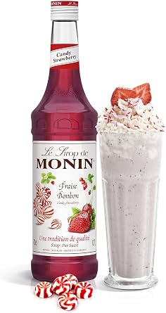 MONIN Premium Strawberry Candy Syrup 700ml, for Cocktails and Mocktails
