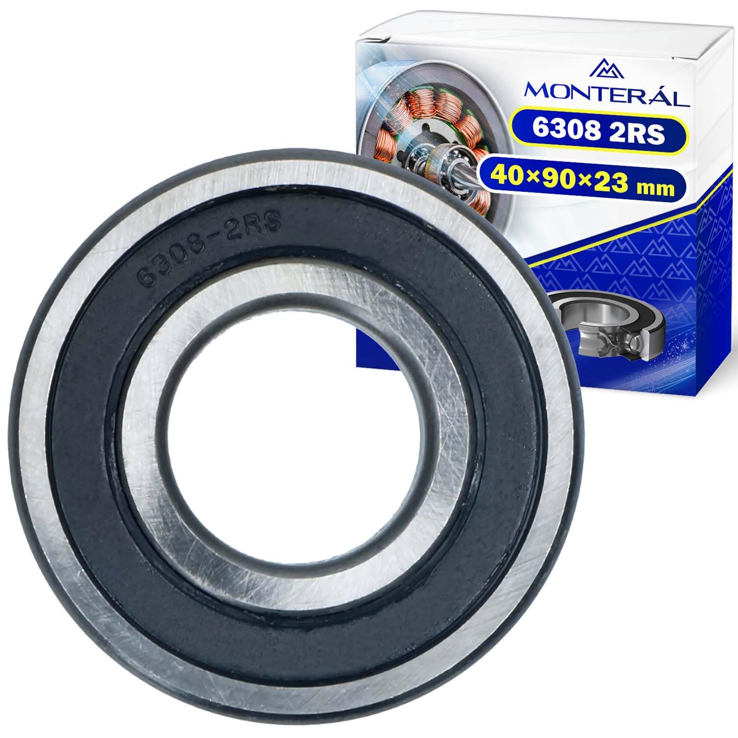 Rodamiento 6308 2RS de bolas para motor electrico 40x90x23 mm 7