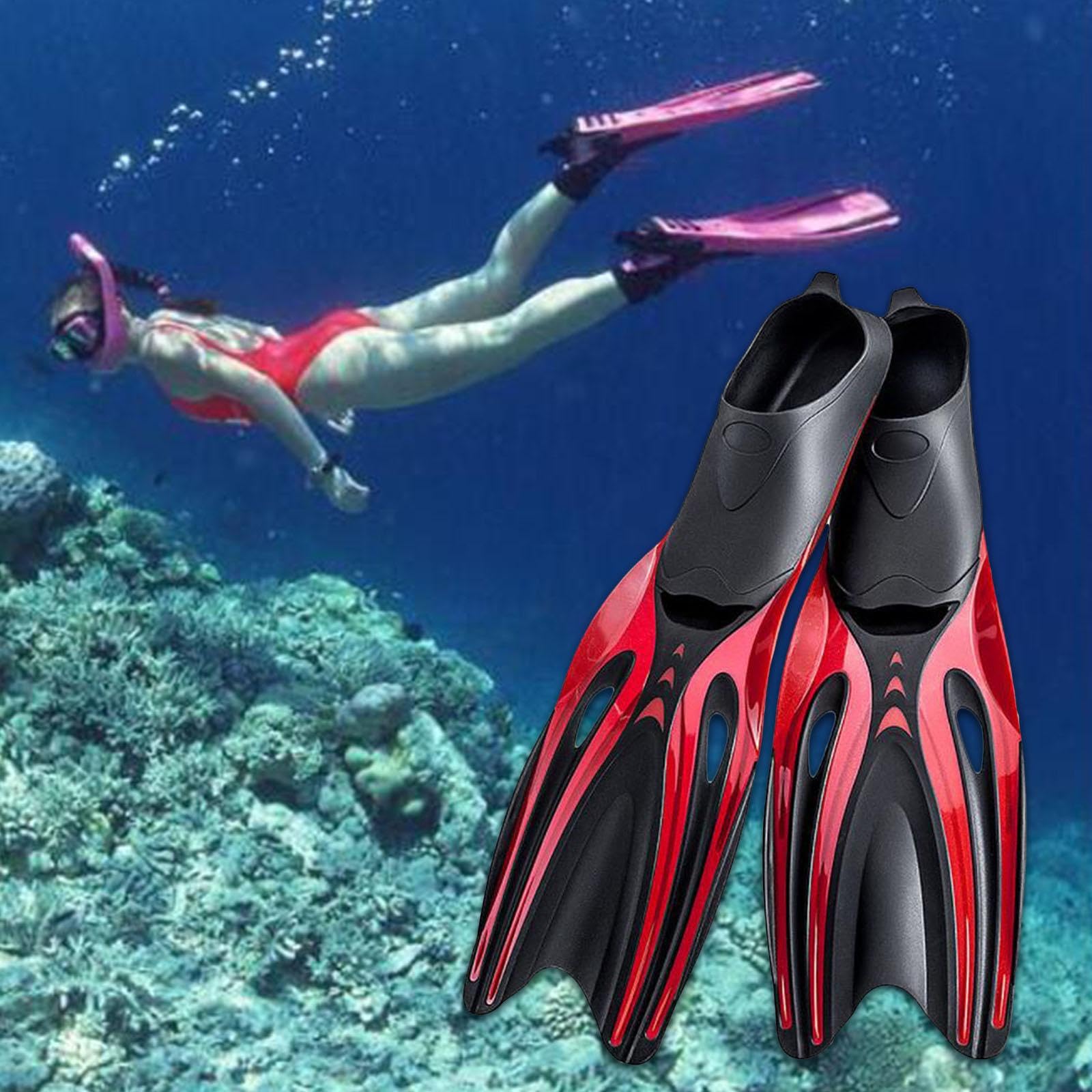 Aletas para Buceo Libre, Ideales para Adultos. Snorkel, mejoran la Velocidad de nado, reducen la Resistencia al Agua, facilitan el Drenaje, ofrecen