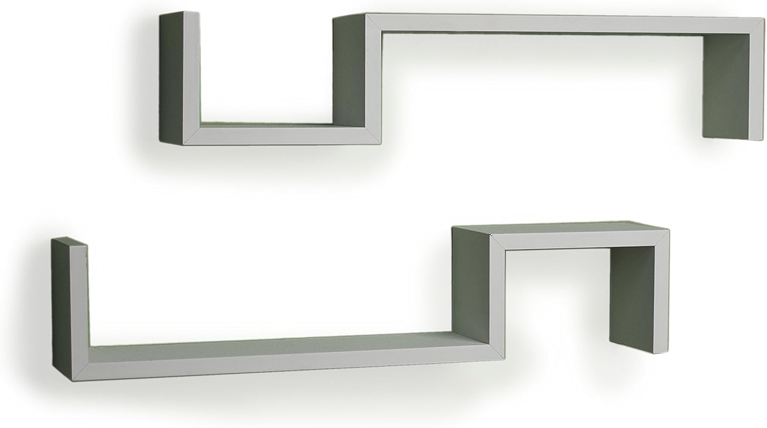 Danya B. YU017 Decorative Floating “S” Shaped Wall Mount Accent Shelves (Set of 2) - Espresso