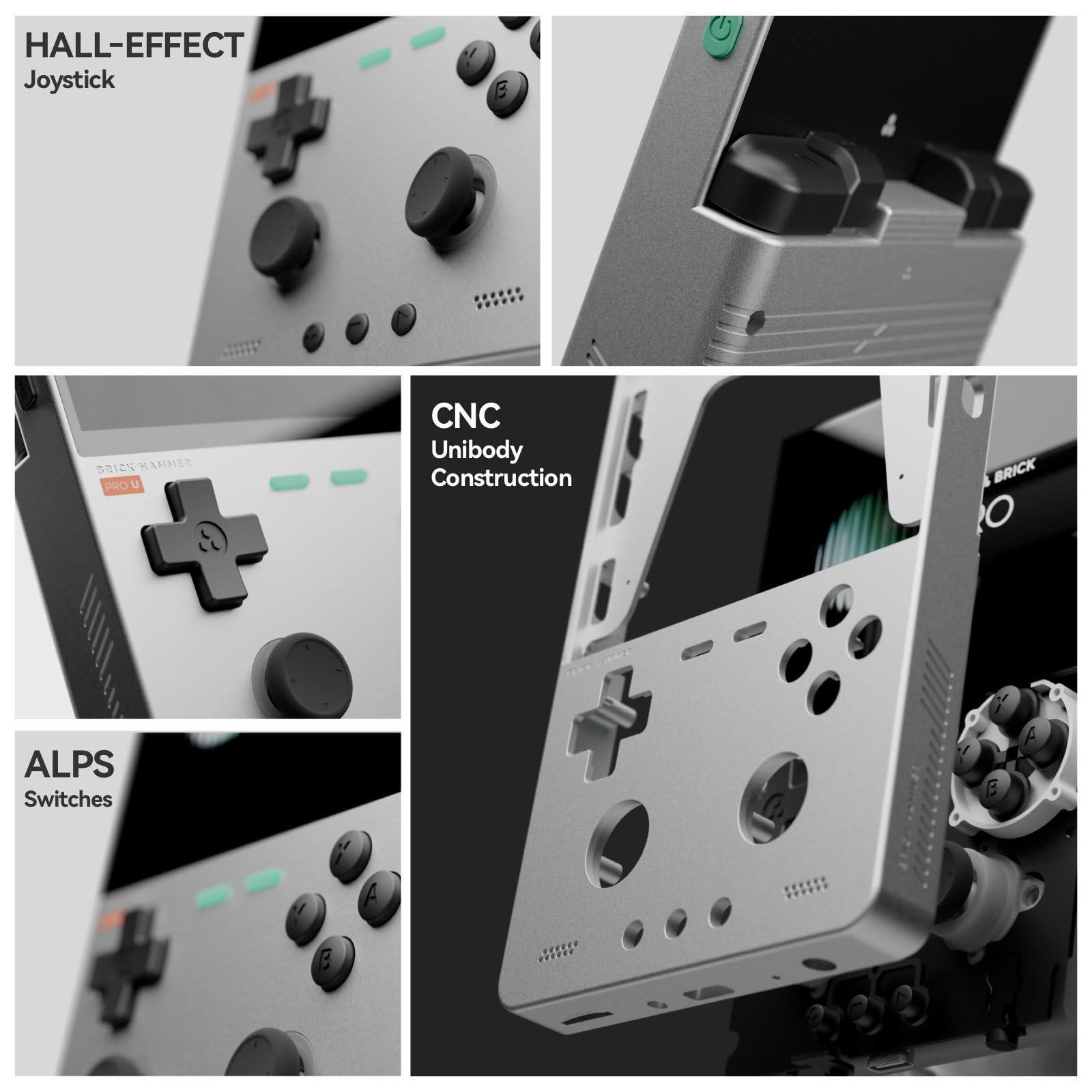 Console di gioco portatile retrò Brick Pro con scheda TF da 64 GB, display IPS completamente laminato da 10 cm, dispositivo di gioco Linux Open‑Source, joystick a doppio effetto Hall, batteria da 5000
