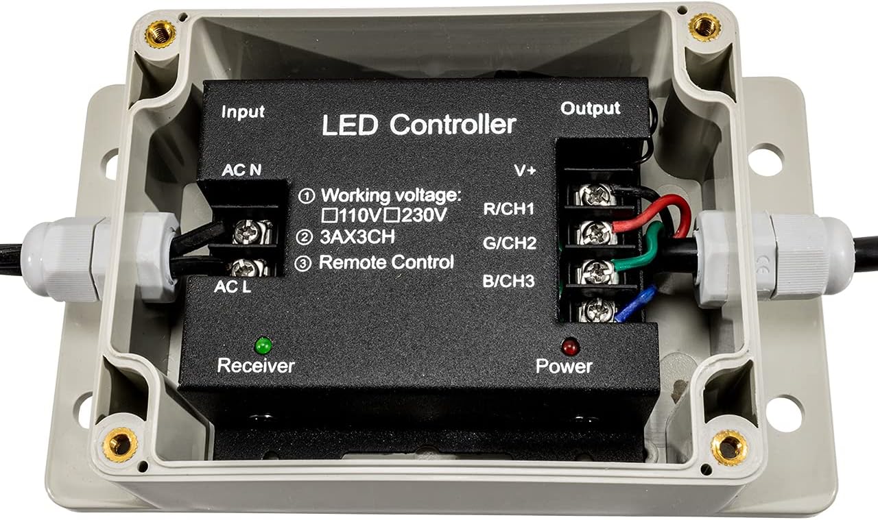 Outdoor Multi-Function RGB LED Neon Rope Light RF Weatherproof Controller - 120 Volt