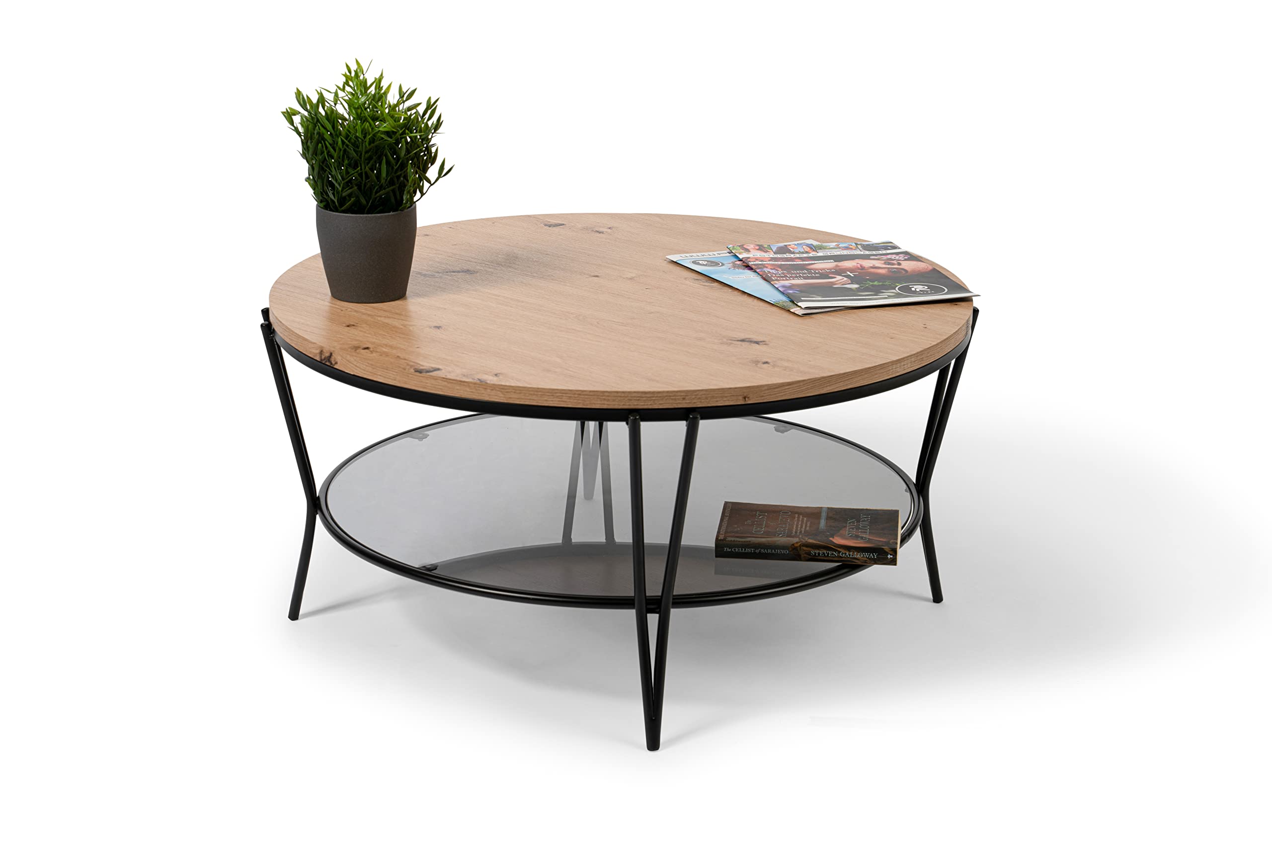 M2 Kollektion Tavolino Florenz 2 in nero, larghezza x altezza = 80 x 40 x 80 cm