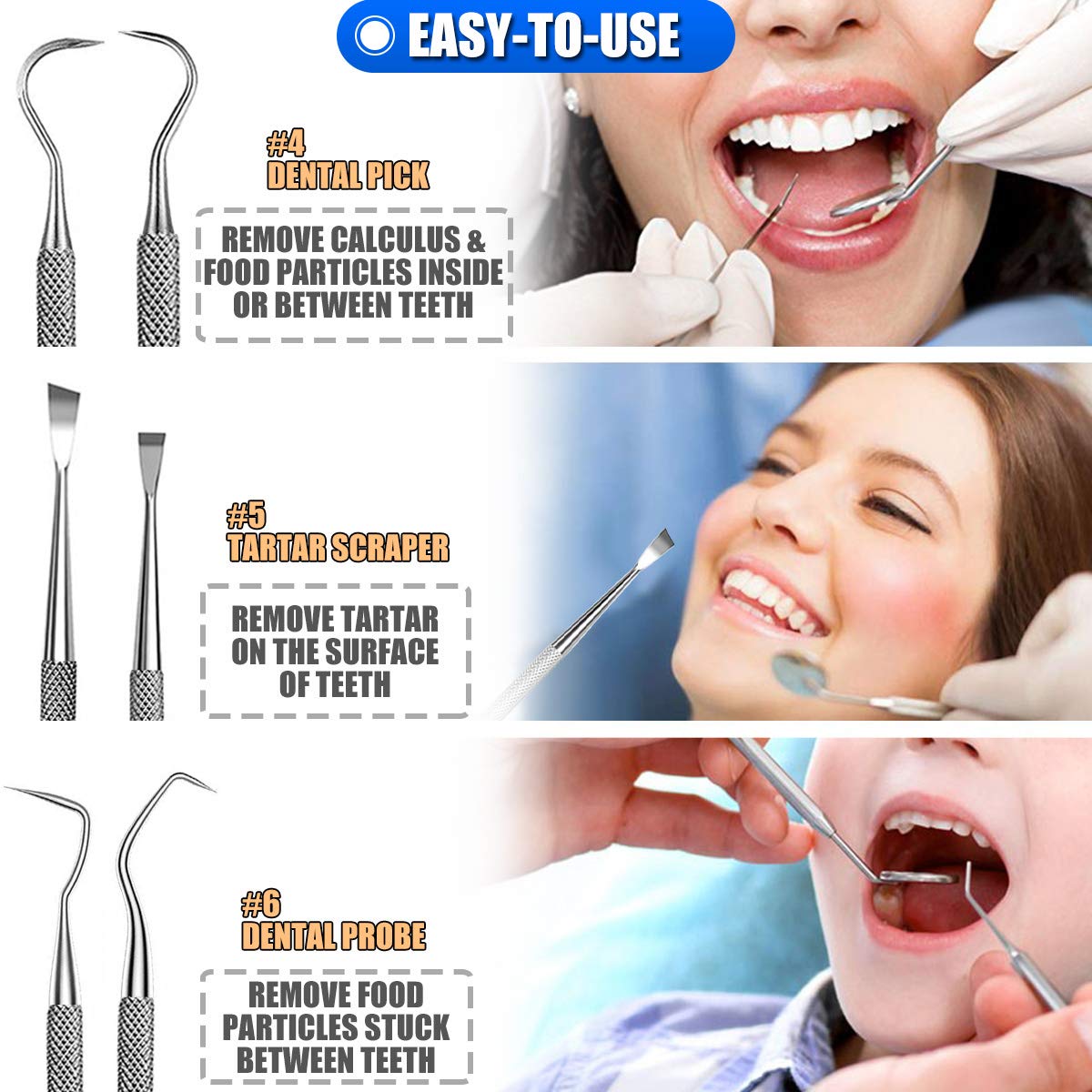 Dental Tools, 10 Pack Professional Plaque Remover Teeth Cleaning Tools