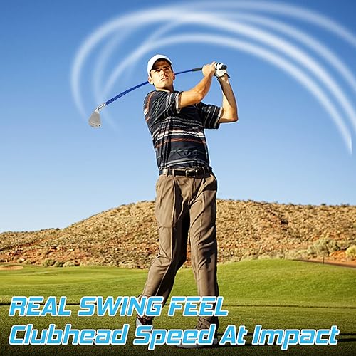 Miniatura 2 de prowithlin Ayuda para entrenamiento de swing de golf, 7 hierros, ayuda de entrenamiento de golf, palo de calentamiento para entrenamiento de fuerza,