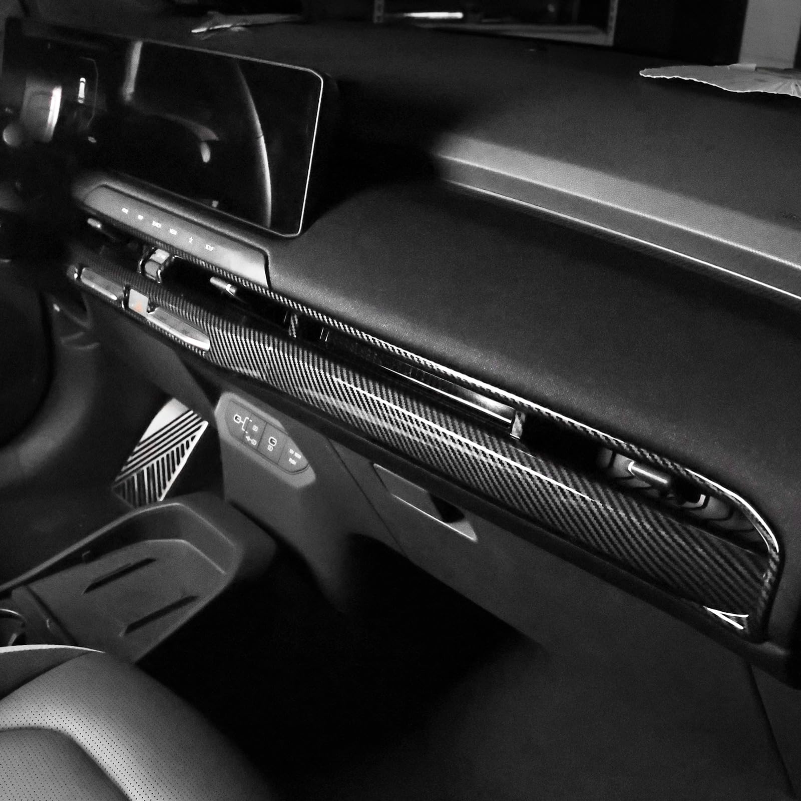 Auto Armaturenbrett Lüftungsschlitz Rahmen Blende Abdeckung Für Kia EV3 2024 2025 2026 Interieurleisten Trim (Kohlefaser)
