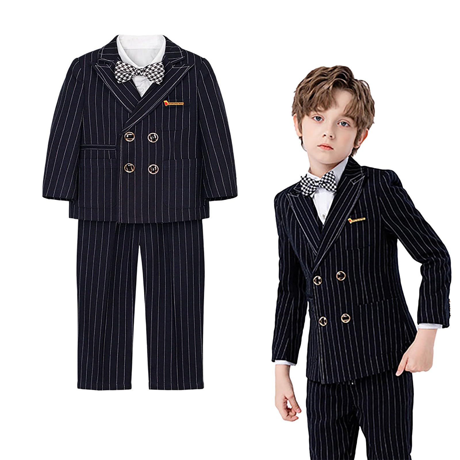 Conjunto de ropa para niños, traje de caballero, camisa de manga larga + chaleco + pantalones, ropa informal, ropa de bebé, juego de ropa infantil