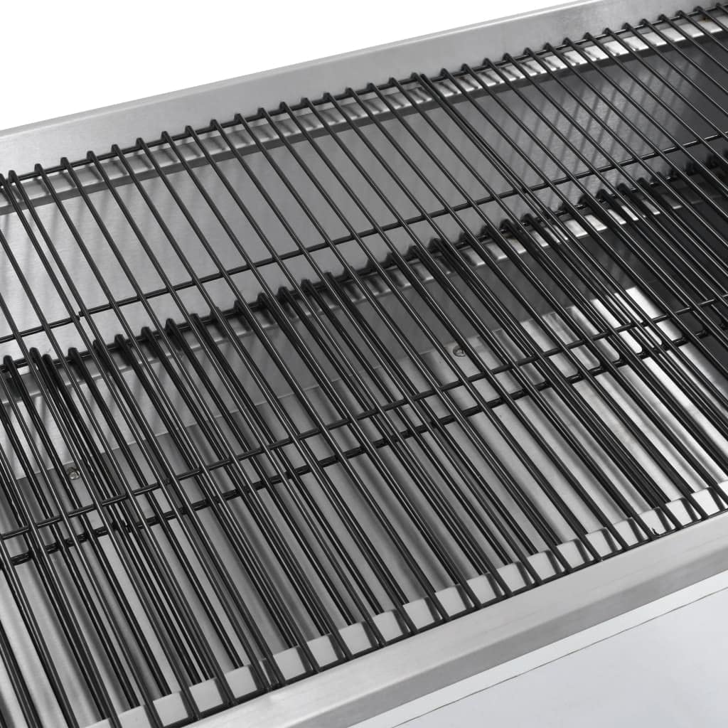 vidaXL Parrilla de Barbacoa con Asador Jardín Motor Eléctrico Plata BBQ Grill