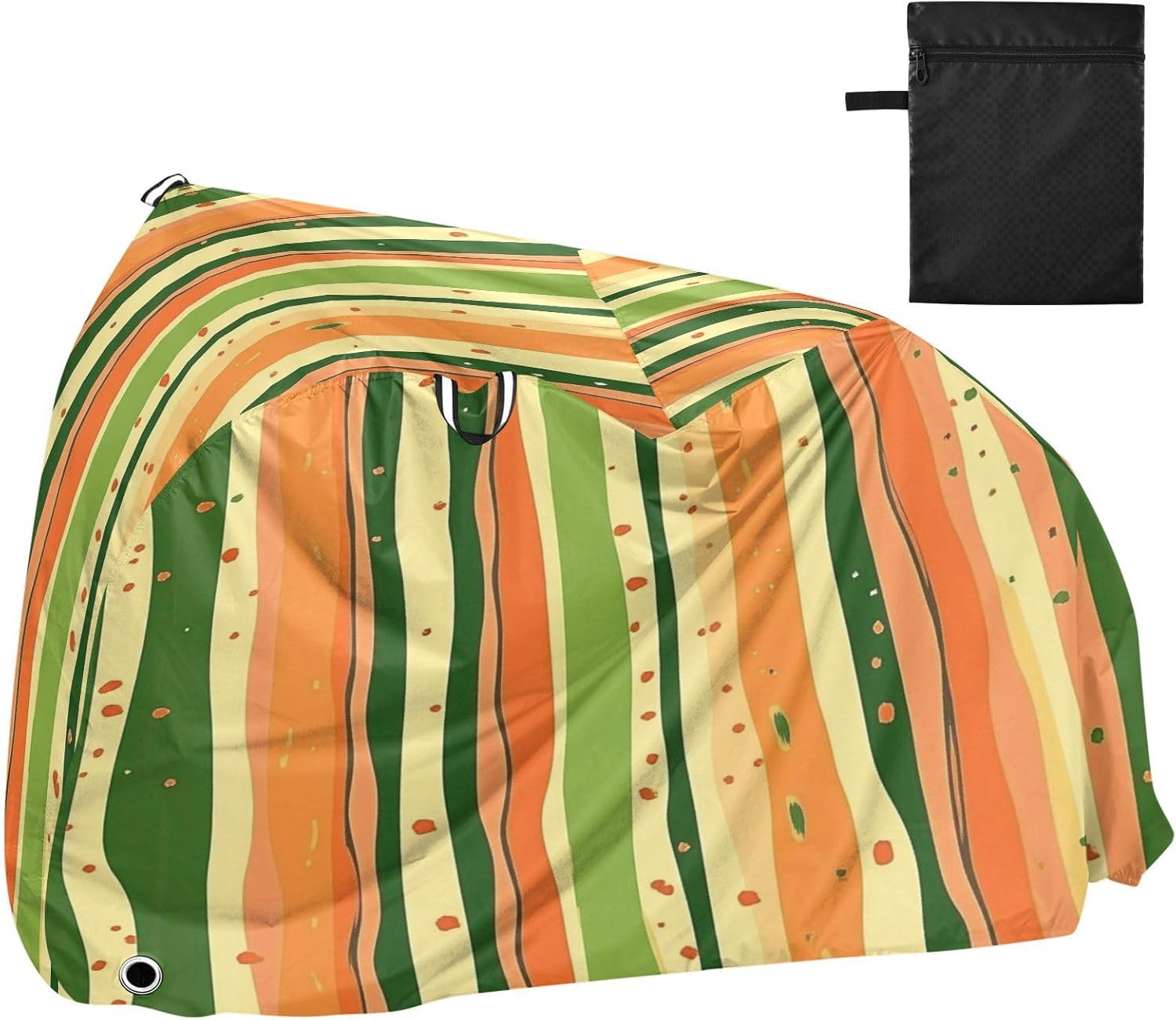 Orange Green Stripe Pattern Doodle Art Bike Cover Outdoor Waterproof Road Bike Cover Bikes Accessories