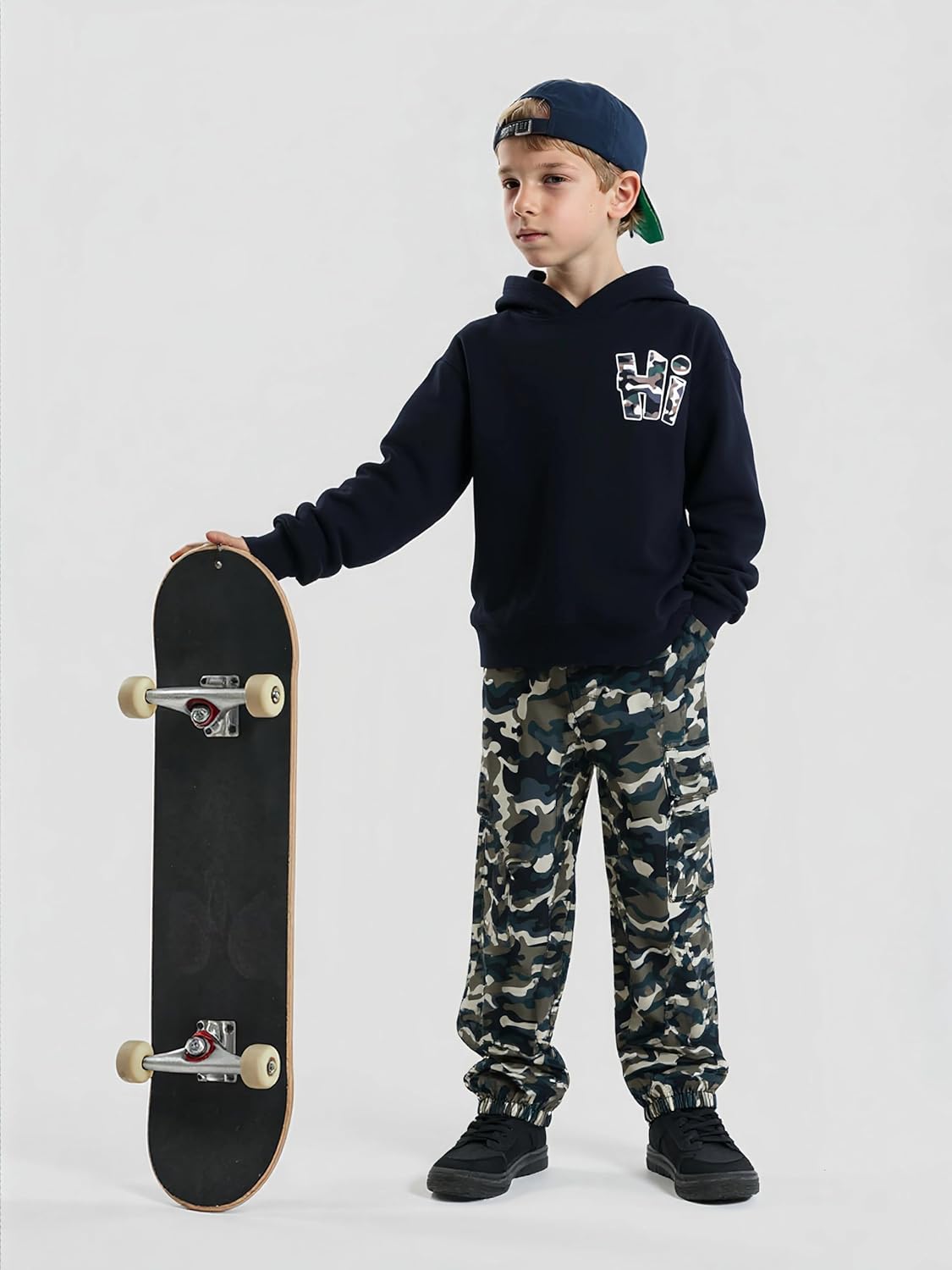 Boys Clothes Long Sleeve Hooded Sweatshirt Top Camouflage Sweatpants Fall Winter Kid Outfits Set 6-14T - Image 2