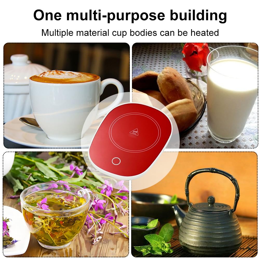 Scalda Tazza USB,Scaldatazze da Caffè,Scalda Tazza,Scalda Bevande,Sottobicchiere Elettrico,Ldeale per la Stagione Invernale,per Caffè,Latte,tè,Acqua,Regalo di Natale,Regalo di Capodanno (Rosso)