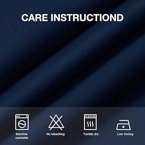 Miniatura 6 de COSVIYA Cortinas opacas con ojales para oscurecer la habitación, color azul marino, 90 pulgadas de largo, poliéster grueso, bloqueo de luz,