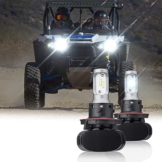 KEMIMOTO Upgrade UTV LED Head Light Bulbs, IP65 Waterproof UTV LED Headlight Light Bulb with Hi/Lo Beam Compatible with 2011-2019 Polaris Ranger RZR 570 800 1000 XP General # 4012279 (2 PCS)